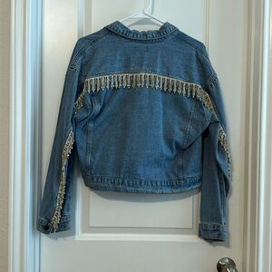Super down rhinestone Jean jacket